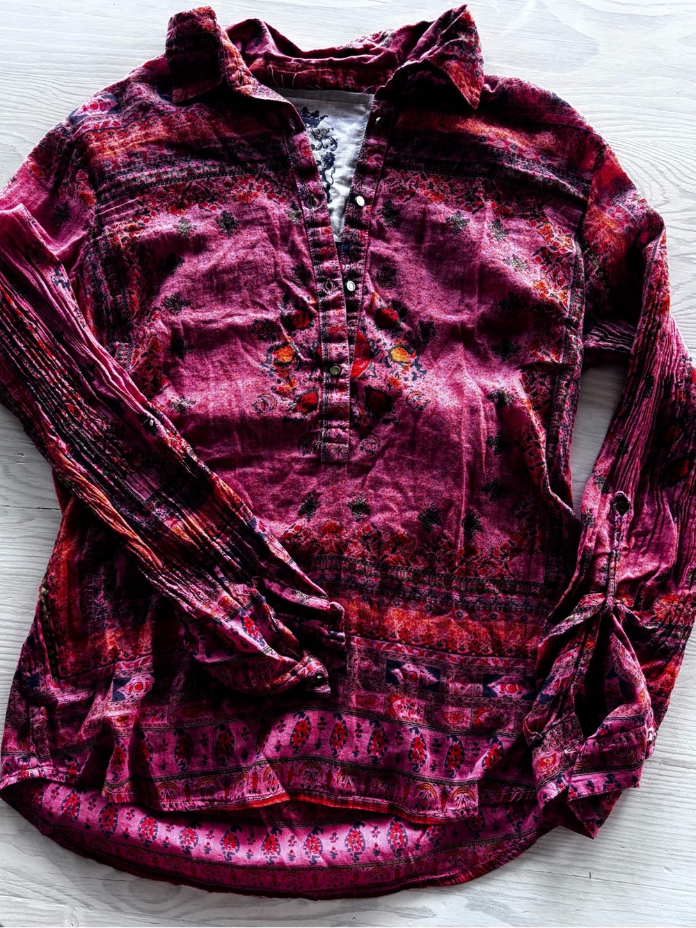 Women’s JAK Button Down Long Sleeve Top Lightweight Size Large